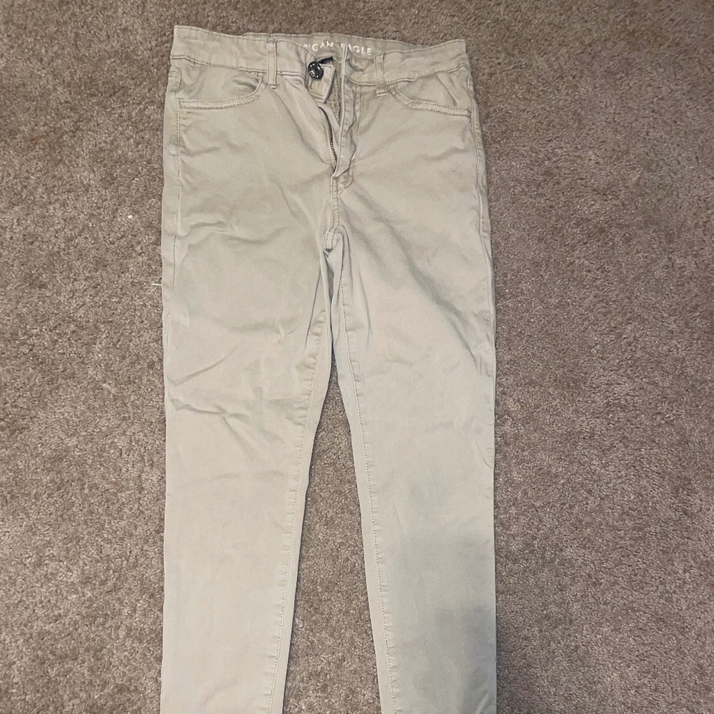 American Eagle High Rise Khaki Jeggings size 6